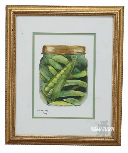 14X12 SARAH/JAR OF GREEN PEAS/WTRCL