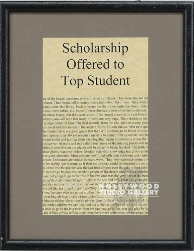 12X9 SCHOLARSHIP/FRAMED ARTICLE