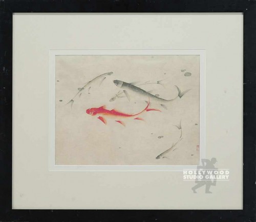 26X30 ASIAN COY FISH PRINT/ BIG MAT