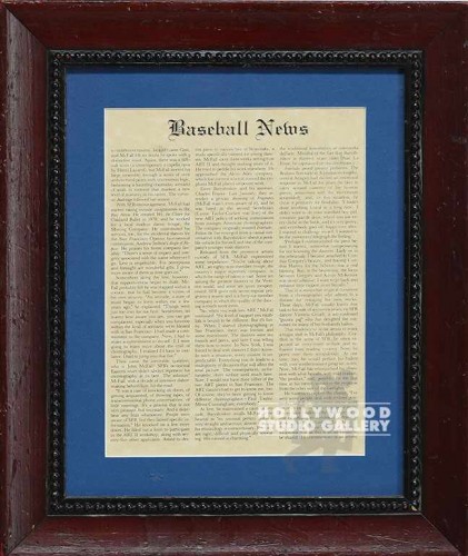 13x11 Baseball News Article/Brwn Fr