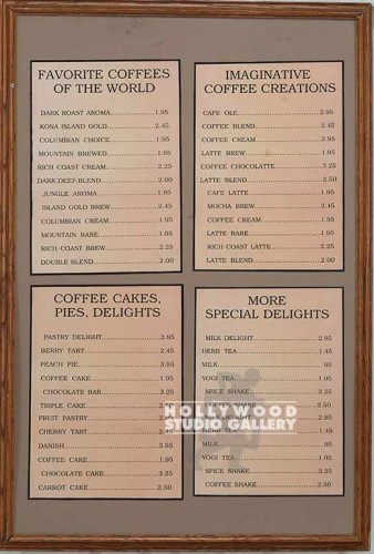 38x26 Coffee Menu Framed
