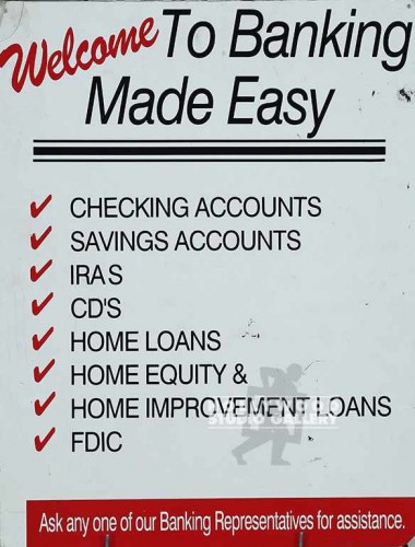 26x20 Banking Made Easy/Sign/Unfrmd