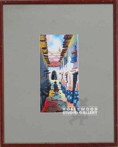 19X15 Watercolor Mexican Street