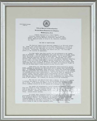 16x14 Framed FBI Letter/Framed