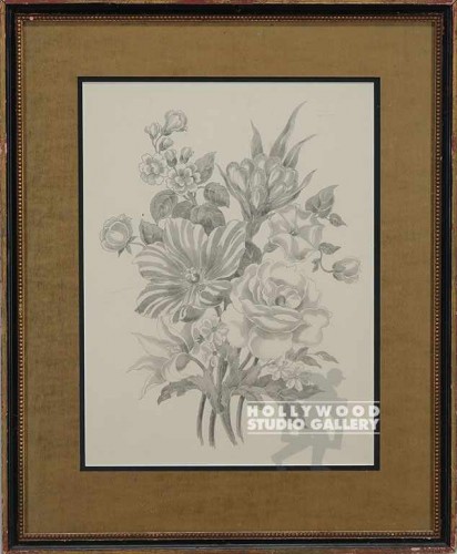 24x20 B/W Floral/Blk-Gold