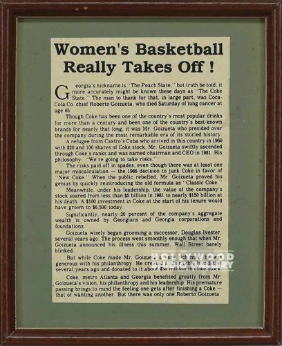 11x9 Newspaper Sports Article Frmd