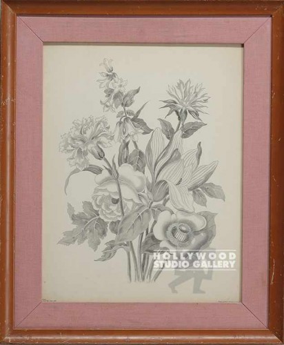 23x19  40`S B/W FLORAL/CHERRY