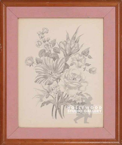 23x19  40`S B/W FLORAL/CHERRY