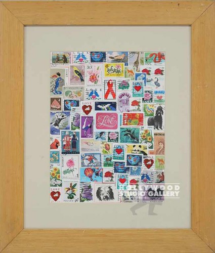 18X15 " LOVE " STAMPS/FRMED/MAT