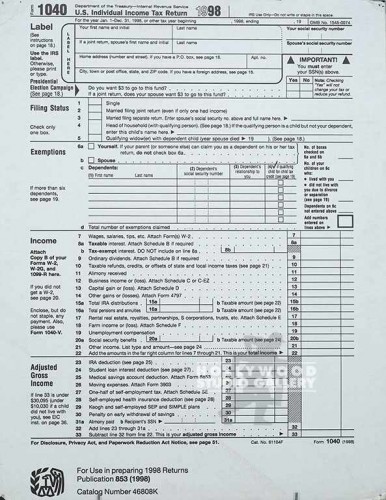 44x34 Giant IRS Tax Form/Mntd