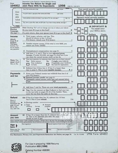 44x34 Giant IRS Tax Form/Mntd