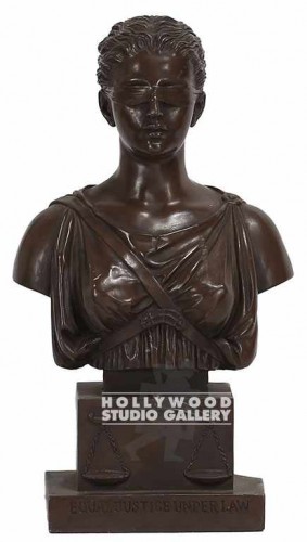 10" Bronze Bust Of Lady Justice