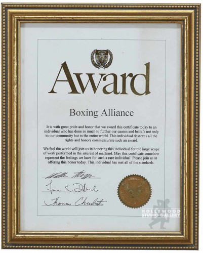 13x10 BOXING ALLIANCE AWARD/GOLD FR