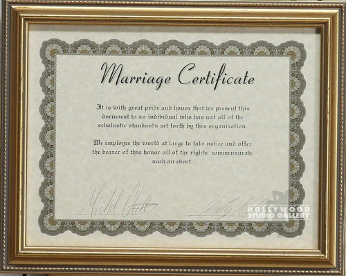 13X10 MARRIAGE CERTIFICATE/GOLD FRM