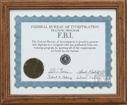 8x10 Custom/FBI Certificate