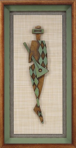 33x17 50`S HARLEQUIN WOOD MAN/GOLD