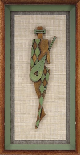 33X17 50`S HARLEQUIN WOOD MAN/GOLD 