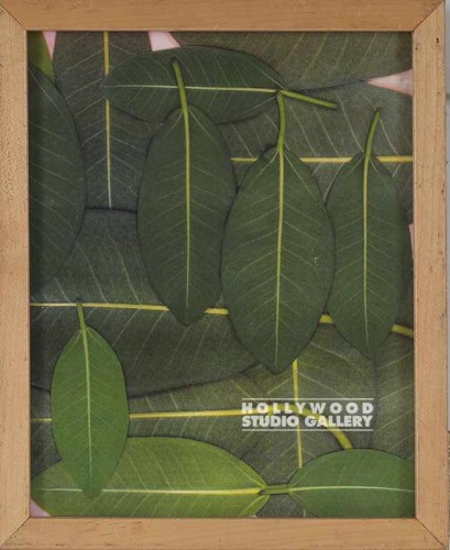 9x11 Leaf Print/Bleached Wood Frm