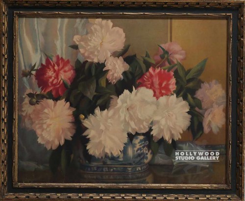 28X35 VINTAGE FLORAL-PEONIES/CARVED