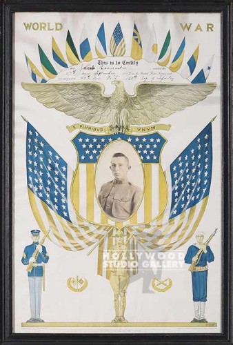 21x14WorldWar Enlist Cert Engraving