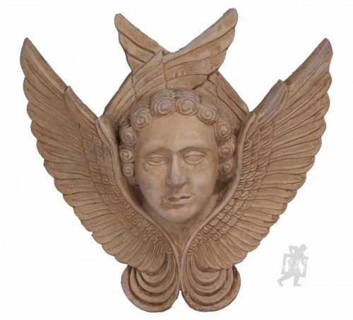 Plaster/Angel Face w/Wings/Relief