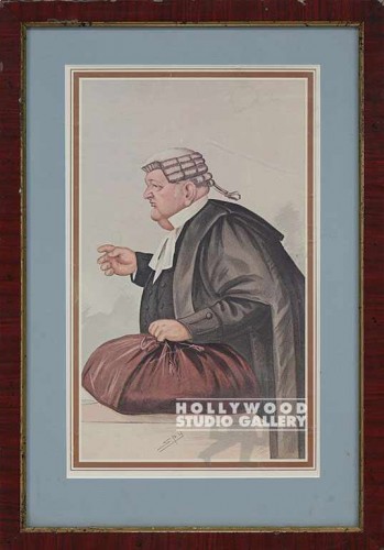 16x11 CARTOON/JUDGE & BAG/WOOD/GLD