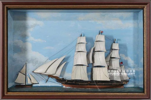 19x29 VINTAGE-SAIL SHIP SHADOW BOX