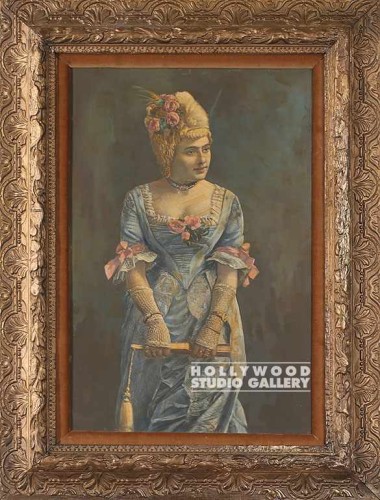 32x23Antique Lady Port. Gold Ornate